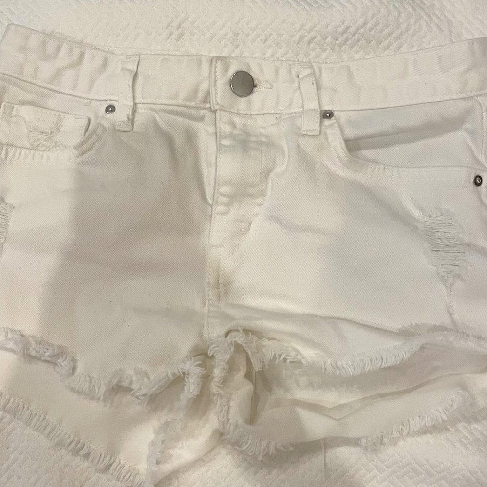 White Jean Shorts
